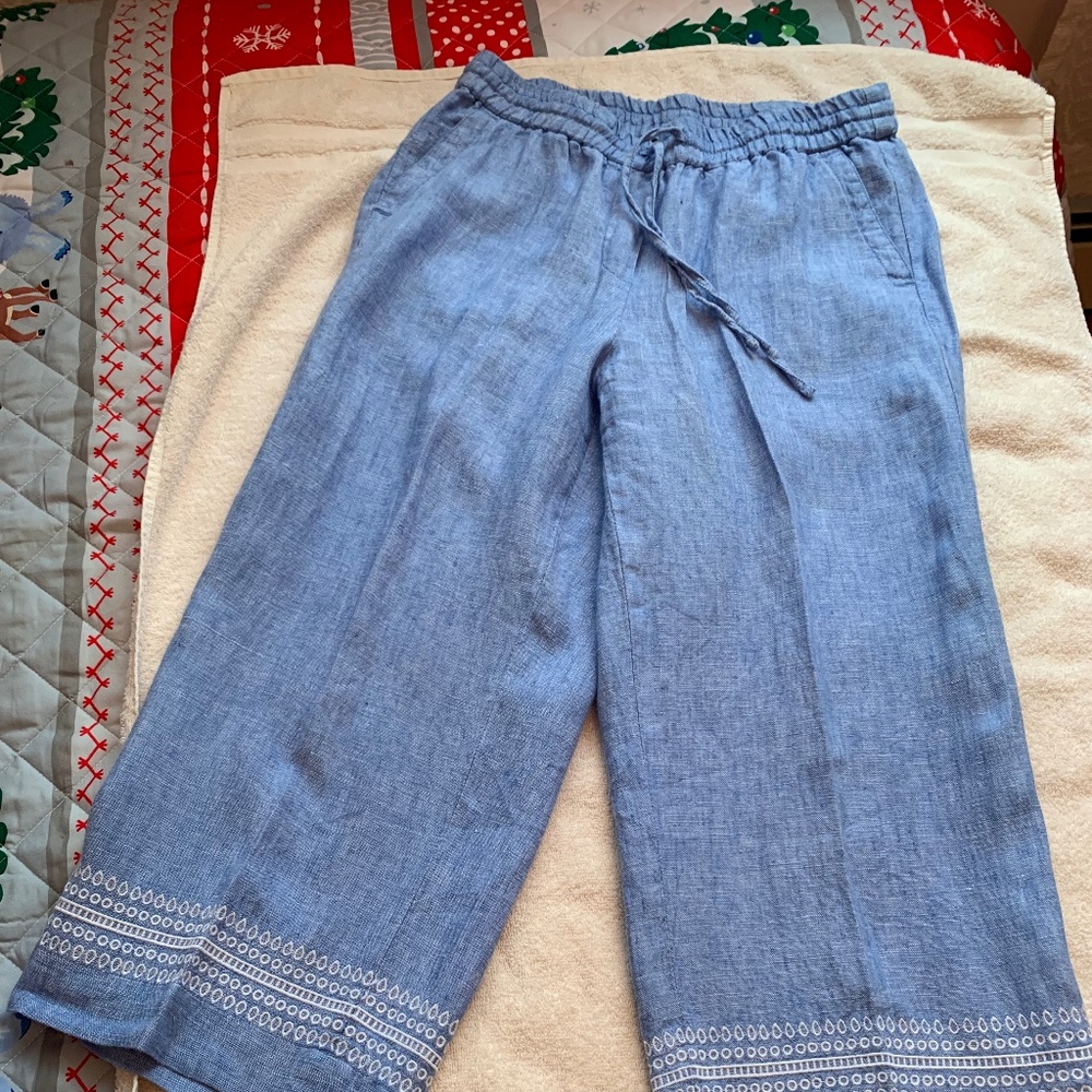 Linen crop pants